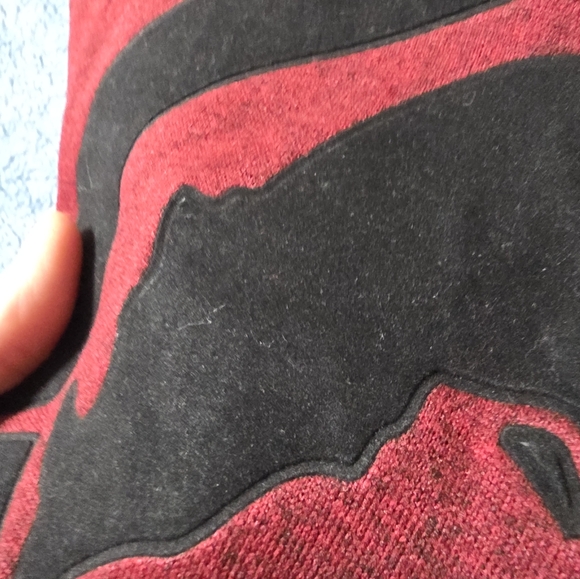 Ecko Unltd Men's XL Sweatpants Maroon Red Black Felt Logo Fleece Jogger - Picture 7 of 10